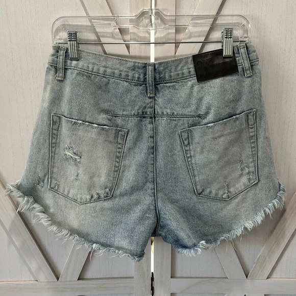 One Teaspoon Sun Blue Le Wolves Cut Off Jean Shorts - Picture 6 of 9